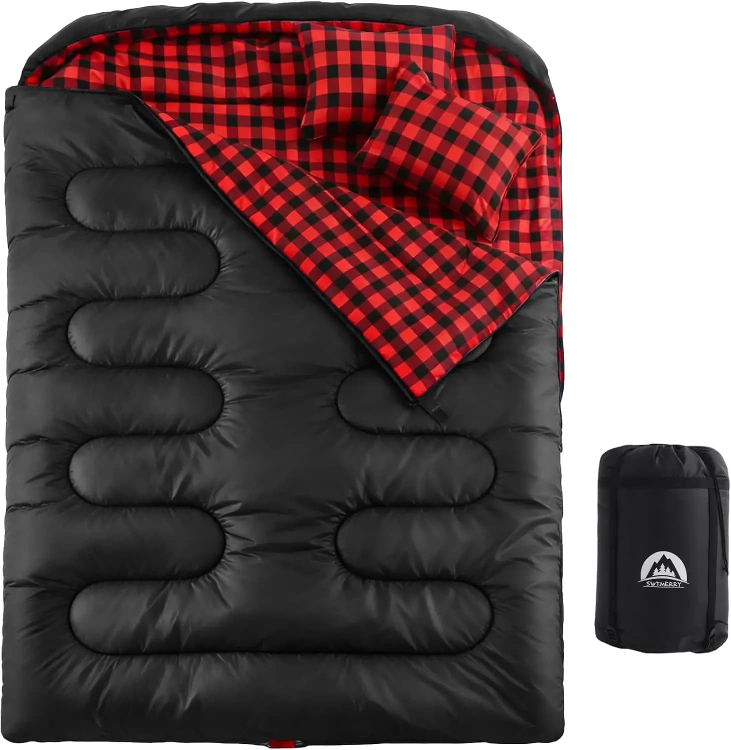 Double Pele Bag for Adults with Bearings, Queen XL Measurable Lightweight Hot for 3 Seasons Camping Hiking