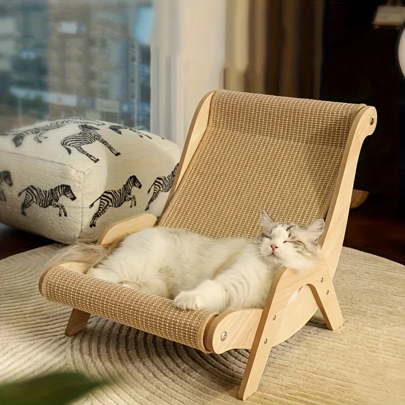Durable Sisal Cat Scratching Chair - Indoor Pet Furniture, Comfortable Cushion Design, Modern Style for Living Room and Bedroom