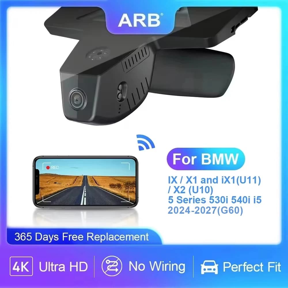 DVR per auto 4K per BMW iX 2022-2026 / X1 iX1 U11 2023-2026 / X2 (U10) 2024-2026, per serie 5 G60 2024-2026, ARB Dashcam WIF e APP