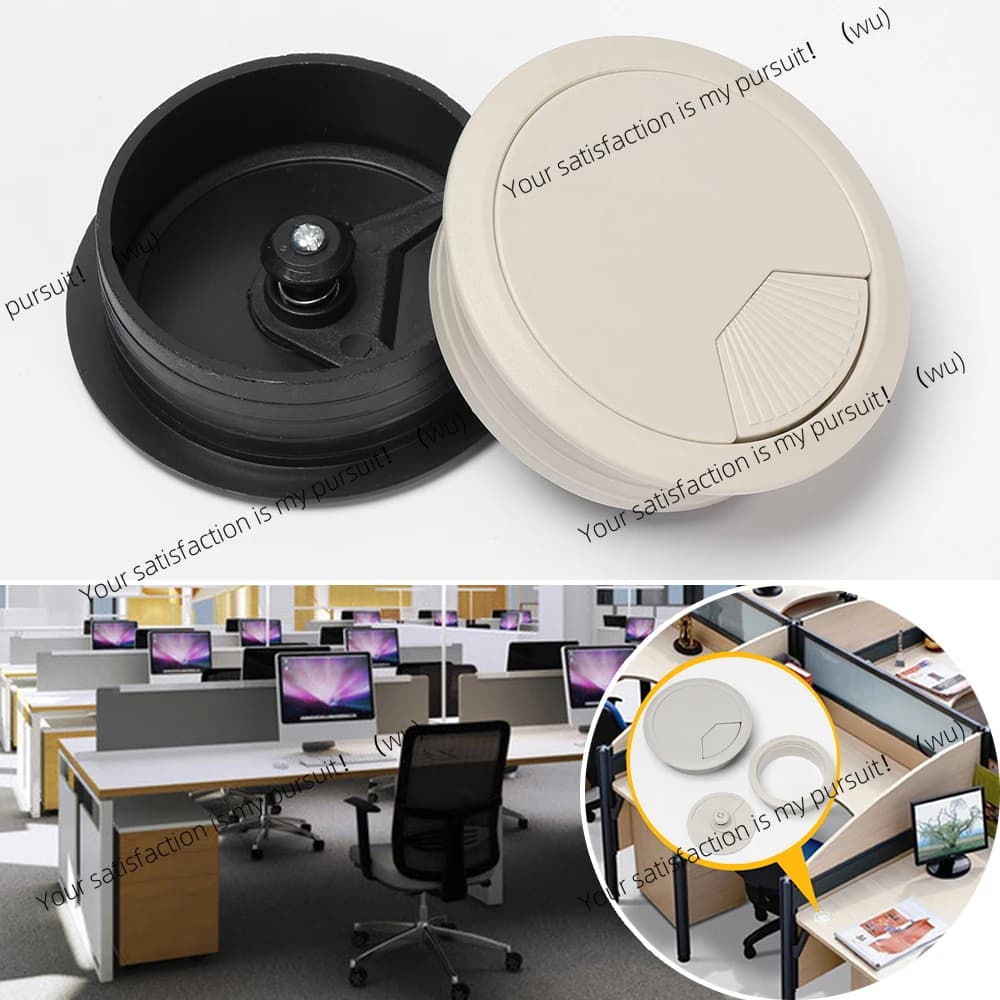 1PC 50/60/80mm Tavolo da scrivania in plastica Foro per cavo Copertura PC Scrivania per computer Filo rotondo Tidy Passacavo Organizzatore di cavi