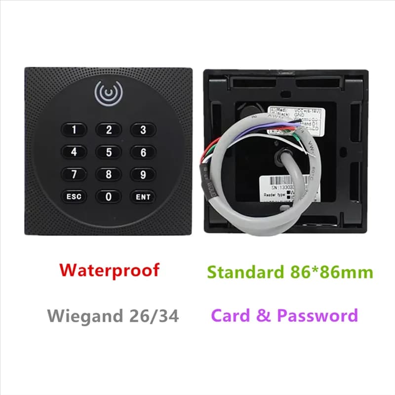 SQPP-KR602M Lettore RFID Wiegand 34/26 bit Lettore Mi 13,56 Mhz per il controllo degli accessi Supporta la password NFC della scheda con tastiera LED