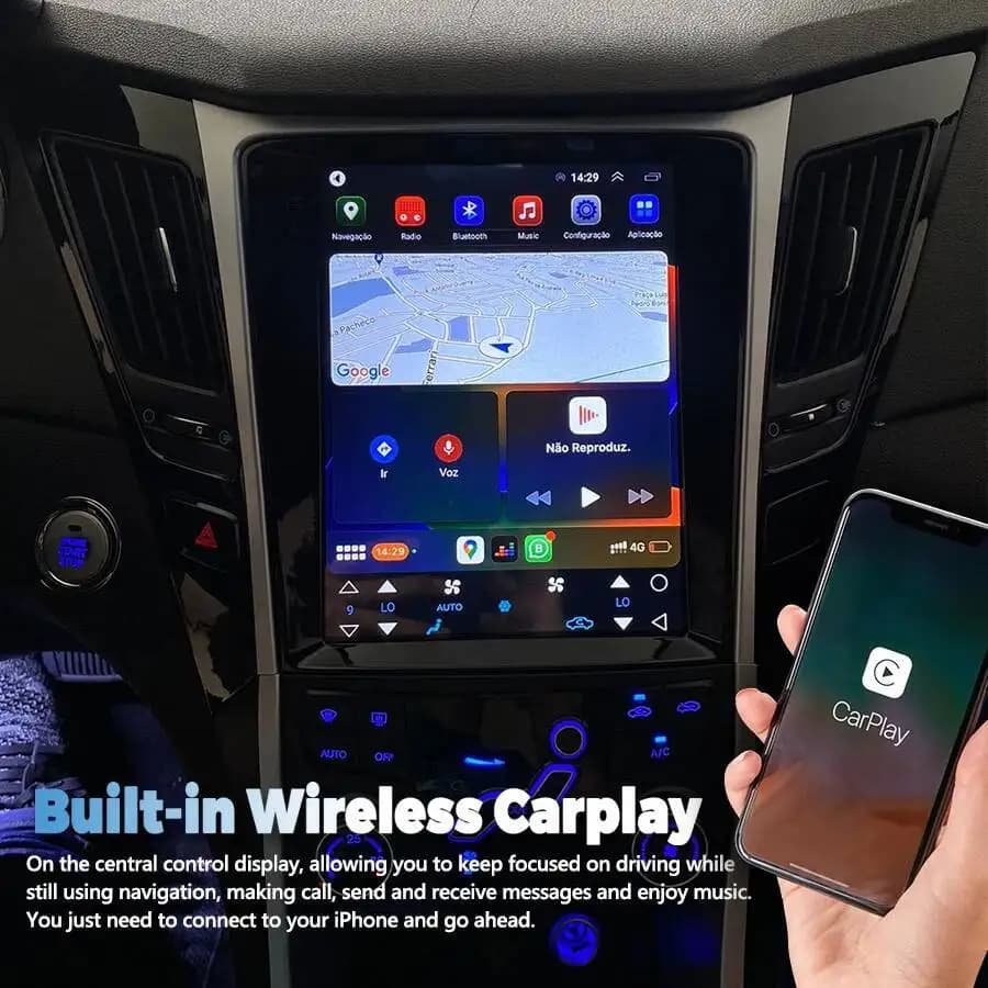 10.4 "Schermo Android 15 Car Video Autoradio Lettore Per Hyundai Sonata 8 YF 2011-2015 Radio Stereo GPS Carplay Multimedia