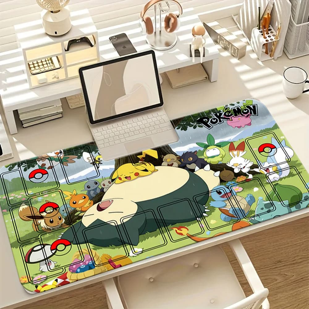Tappetino da gioco Pokemon Snorlax Nap Time TCG con zone per le carte e tappetino da scrivania