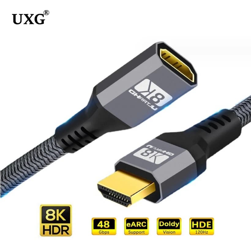 HDMI extension cable 2.1 compatible male-female extension cable HDMI 8K 60Hz 4K 5K144Hz 48Gbps eARC for PS5 HDTV adapter