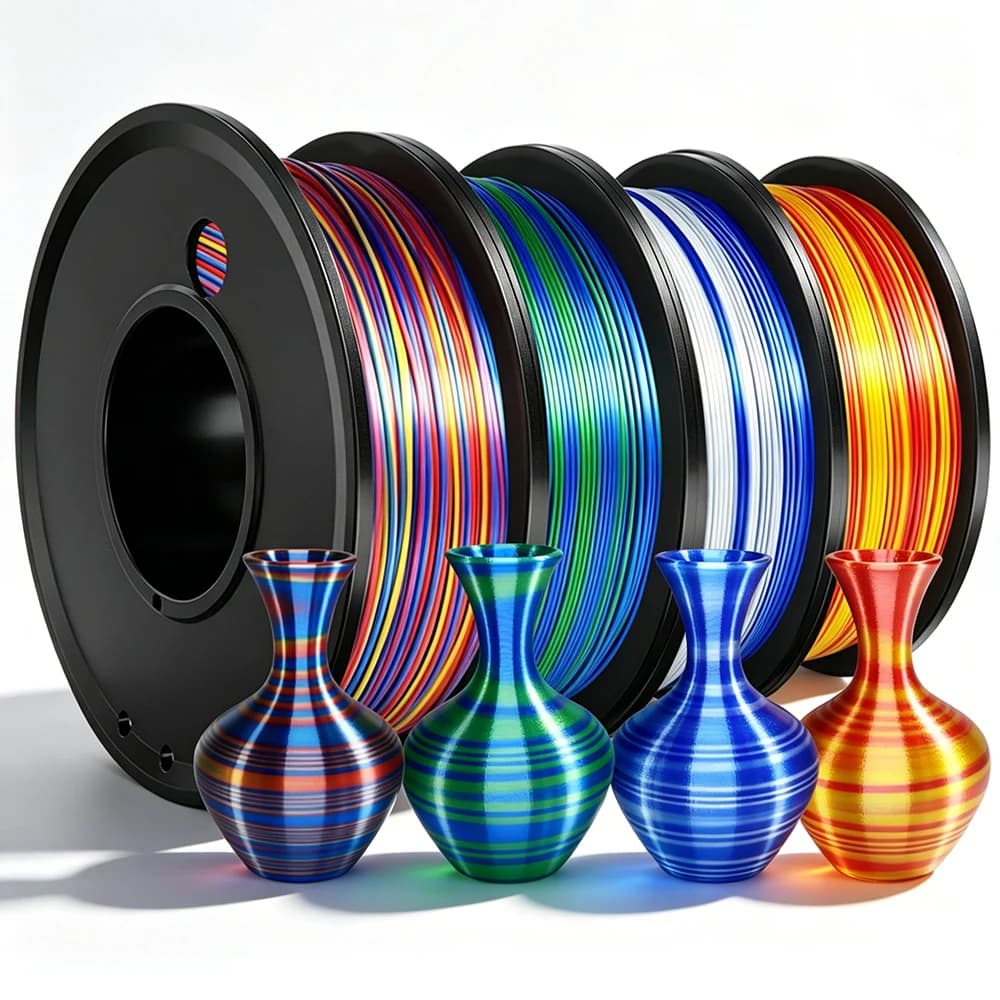 1KG Dual Color PLA Filament 3D Printer Silk Gold red Two Color blue green 3D Printing Material Magic Sublimation Duotone 1.75mm