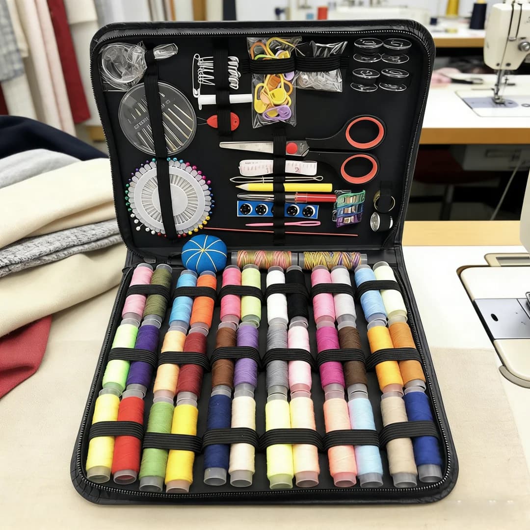 Kit da Cucito Completo con Fili, Aghi, Forbici, Metro a Nastro, Bottoni e Altro per Progetti Fai-da-Te, Artigianato, Casa e Viaggio