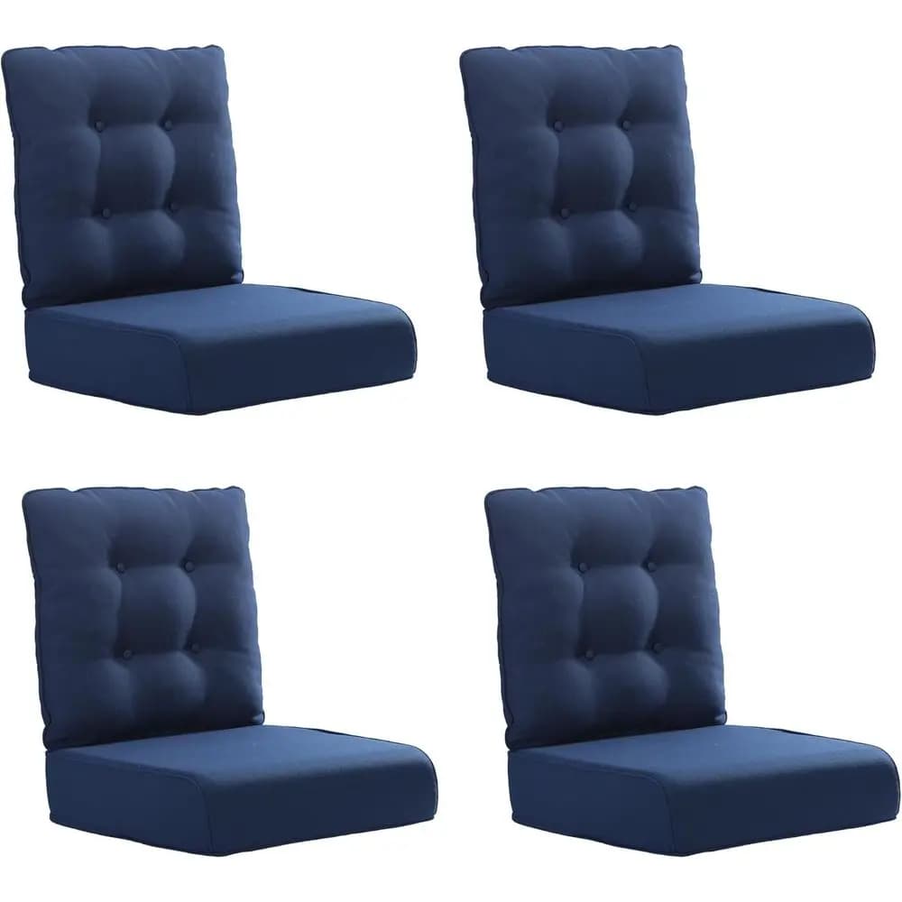 Set di 2 cuscini per sedie da esterno, 22x25/22x24 pollici, spessore 6, coperture per mobili da giardino resistenti all'acqua e allo sbiadimento
