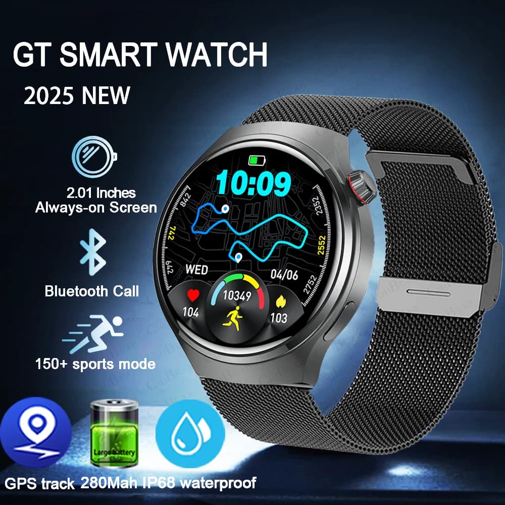 Watch 4 Pro Sports Smart Watch Men 360*360 AMOLED HD Screen Heart Rate Bluetooth Call IP68 Waterproof Music SmartWatch 2026 New