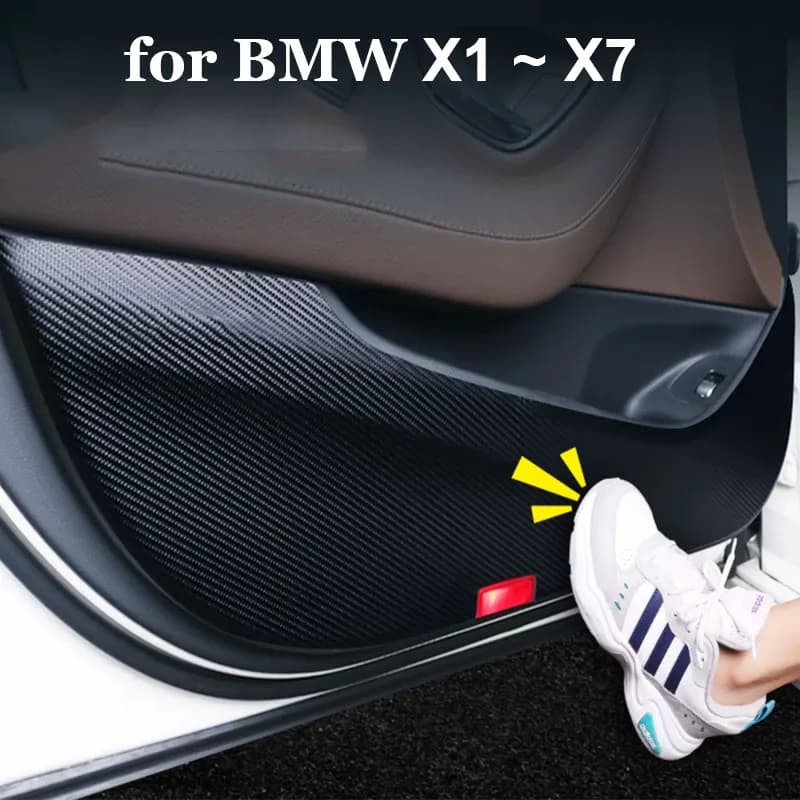 4PCS For BMW X1 X3 X5 X6 X7 2024 2023 2022 2021 2020 2018 Carbon Fiber Leather Wall decal Anti Football Protective Cover Zerbino