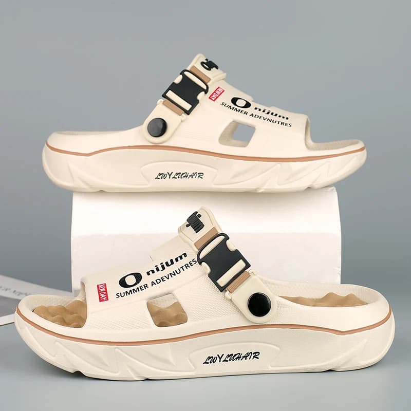 Summer Men's Massage Slippers Indoor Outdoor Sandals Beach Comfortable Soft Slides Clogs Casual Shoes Men Women Home Slippers