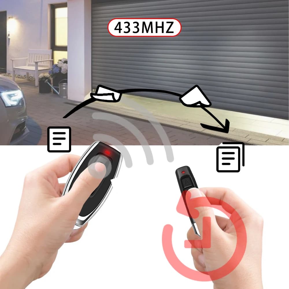433MHZ Coppia Copia telecomando senza fili Porta del garage elettrico Duplicato telecomando Controllo accessi Allarme di sicurezza