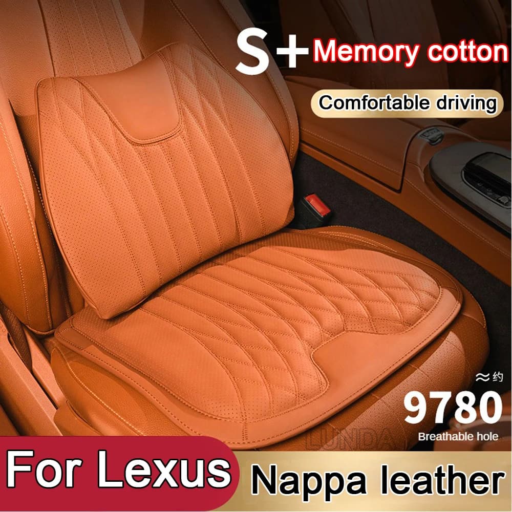 Nuovo modello Coprisedile per auto Cuscino del sedile in pelle Cuscino di supporto lombare per auto per Lexus ES IS LS RX NX GS CT GX RC LC LX 200 250 350