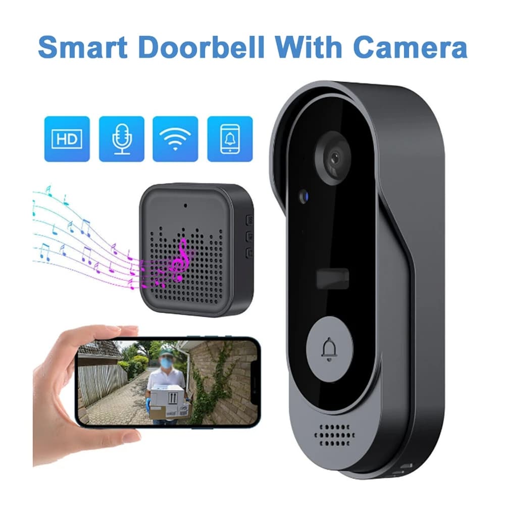 Campanello intelligente wireless con videocitofono App WIFI Controllo remoto Monitor video di sorveglianza per visione notturna ad alta definizione