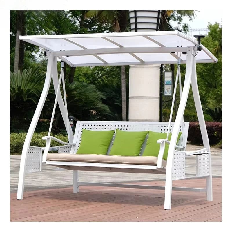 Sedia a dondolo da esterno, sedia sospesa da giardino, sedia a dondolo da patio con cuscino