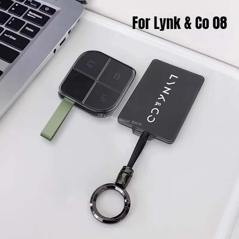 Custodia Protettiva Trasparente in TPU per Chiave Auto Elettrica Lynk & Co 08 con Scheda NFC e Fibbia - Accessori Auto