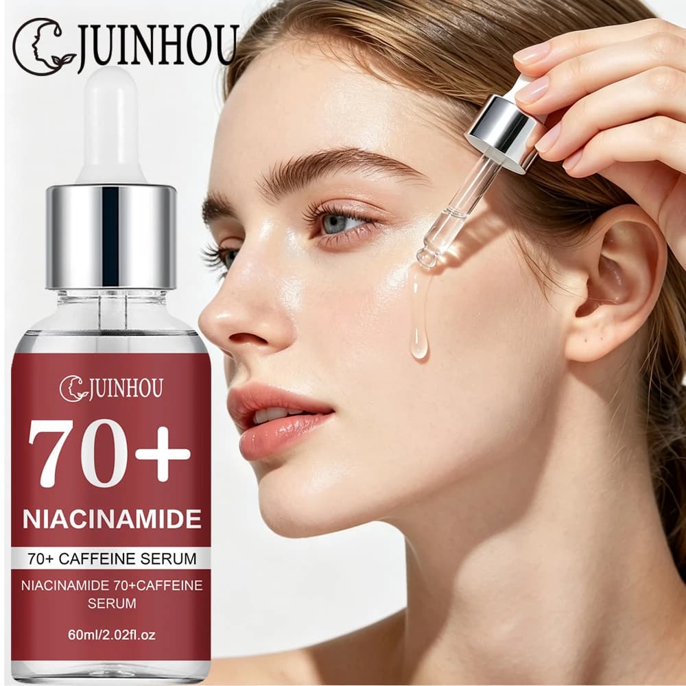 JUINHOU Niacinamide Caffeine Facial Serum Hydrating Soothing Essence for Dull Uneven Skin Pore Refining Daily Face Skin Care
