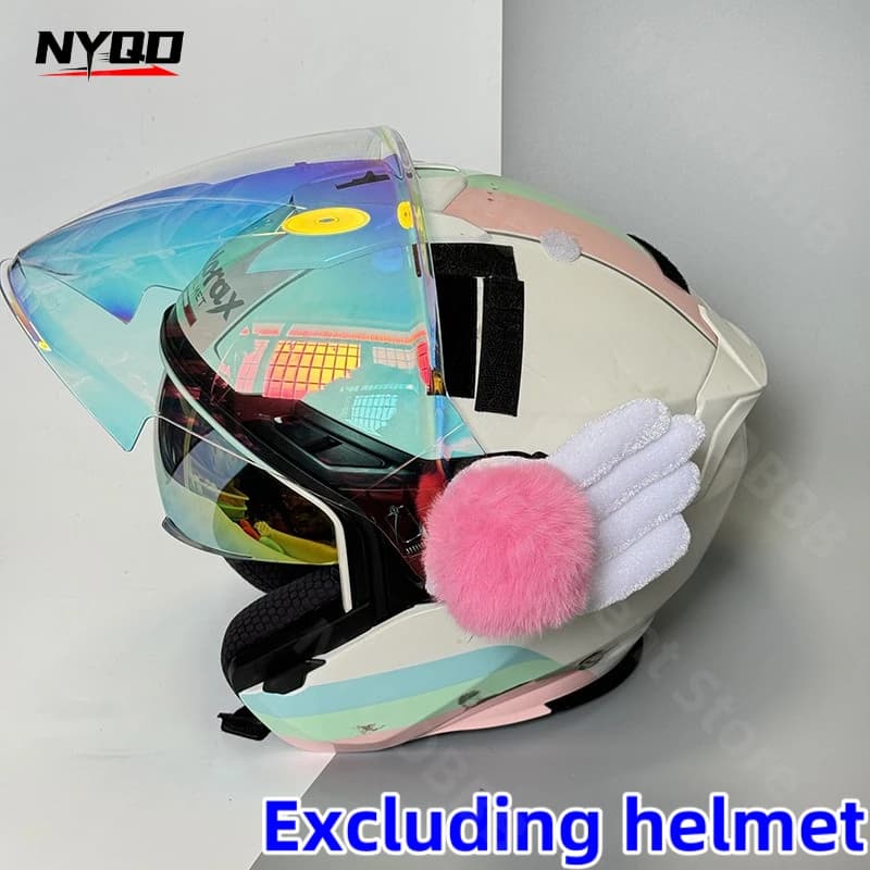 Electric Bike Helmet Accessories for Angel Wings Motorcyclist Helmet Pewnuts Cow horn Fast release adhesive decoration