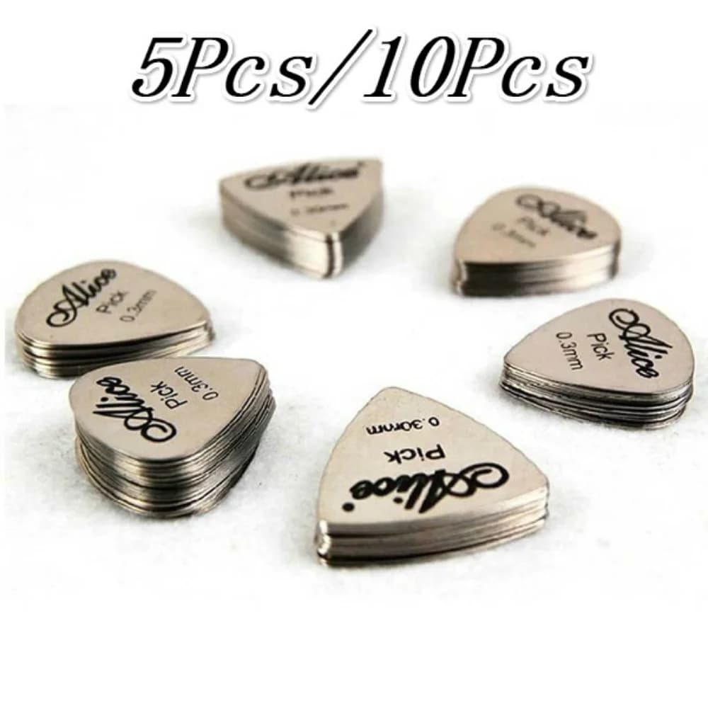 5 Pz/10 Pz Plettri per Chitarra in Metallo Durevole Professionale Basso Ukulele Plettri per Chitarra Elettrica Guitarra Accessori