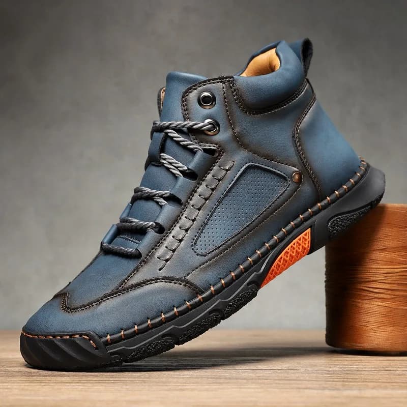 Stivali Vintage da Uomo Taglia Grande, Scarpe Casual Alla Moda con Lacci e Tomaia Alta, Stivali per Escursionismo e Trekking Primaverili e Autunnali