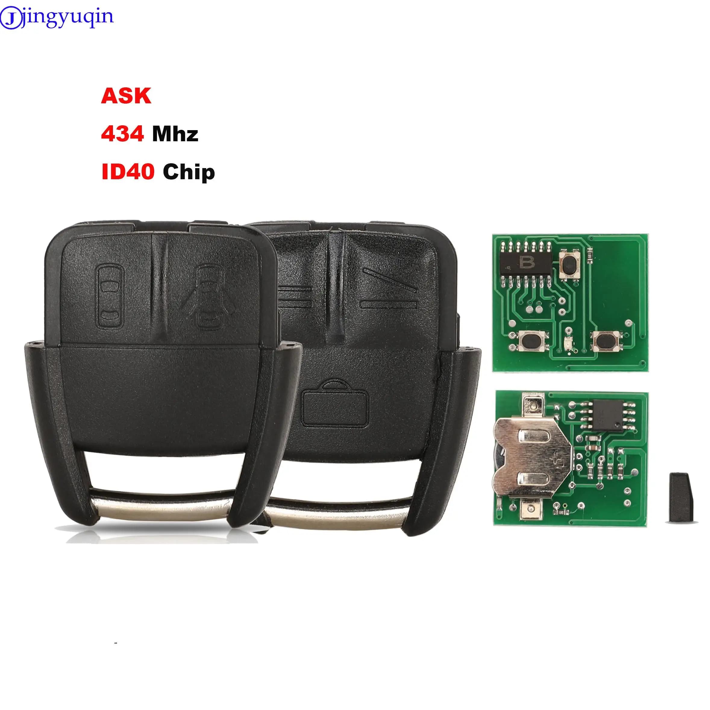jingyuqin ASK 434mhz ID40 2/3 Buttons Alarm Remote Control key Fob Cover Case For Opel Astra For Chevrolet viva vectra 2001 2008