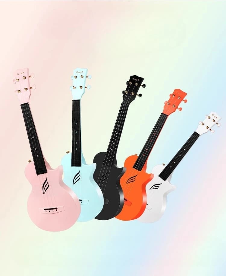 Chitarra piccola per bambini per ragazze principianti da 23 pollici con ukulele in fibra di carbonio