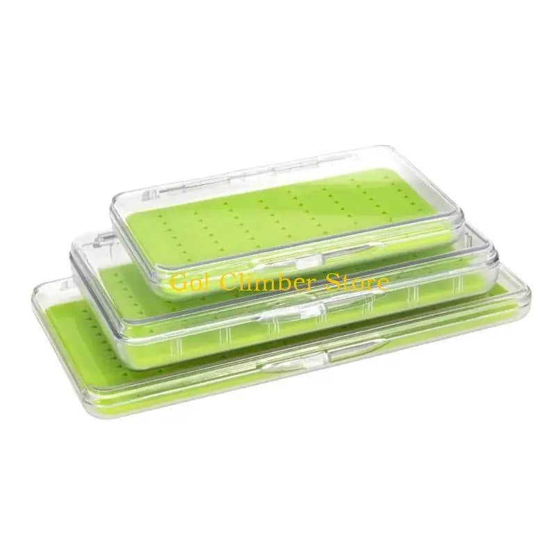 Q84C Mosque box with silicone insert Practice fishing flies box with transparent cover Size