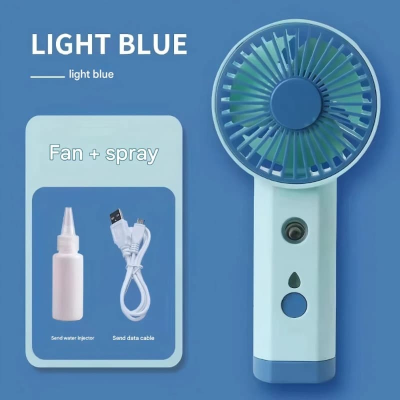 Mini dispositivo di raffreddamento e umidificatore USB compatto con funzionamento silenzioso, ricaricabile, getto d'acqua per casa, ufficio, viaggi, uso esterno,