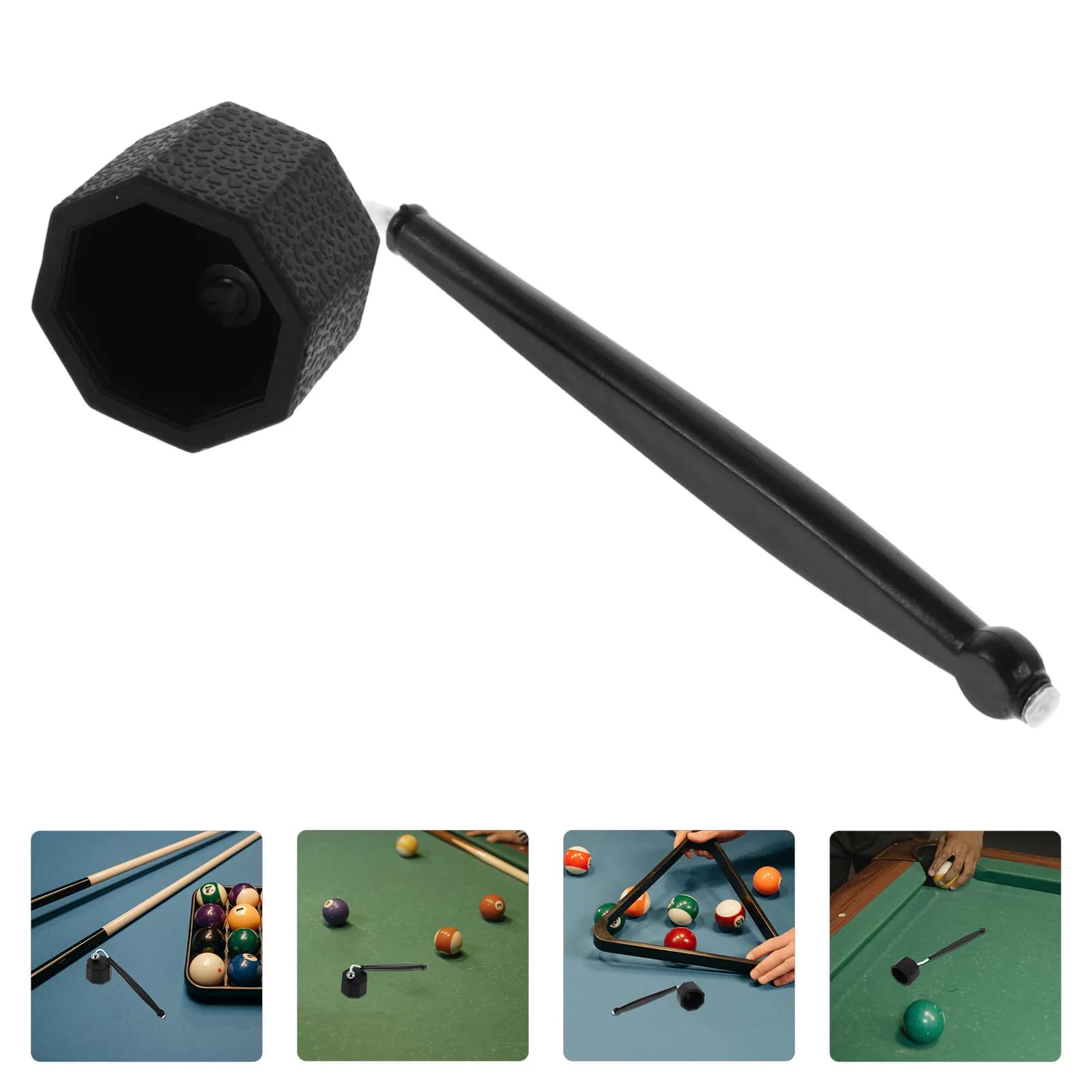Plastic Octagonal Billiard Cue Chalk Holder Black Clip Pool Chalk Box Snooker Accessories for Professional Casual Use