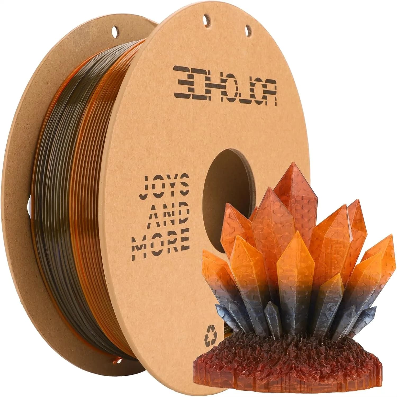 Filamento PLA Trasparente Multicolore Arcobaleno 1.75mm 1KG per Stampa 3D, Cristallino per Paralumi