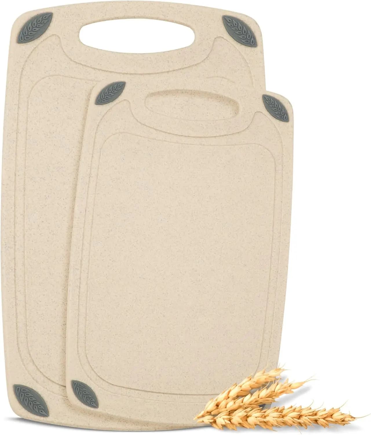 Set of 2 reversible cutters made of natural wheat straw material for food - Ecological alternative to plastic -
