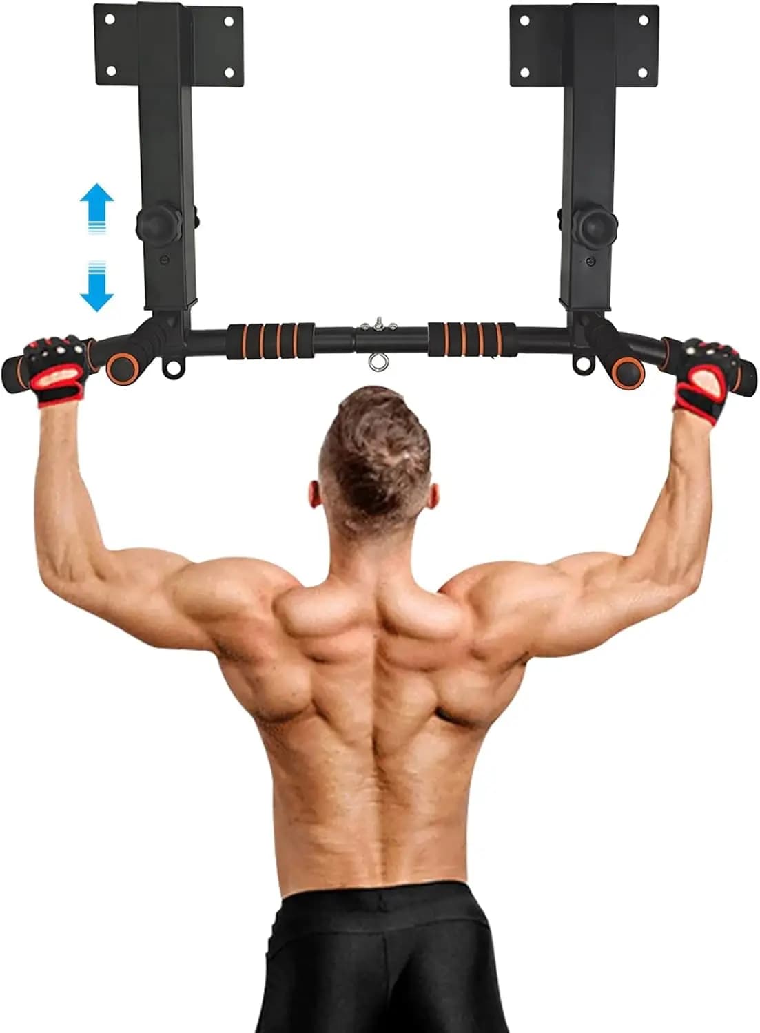 Wall Mounted Pull Up Bar & Dip Station, Heavy Duty Home Gym Workout Equipment, Supports 440 Lbs