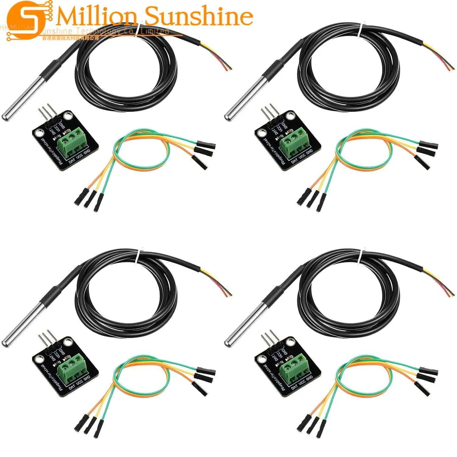 DS18B20 Digital Temperature Sensor Module Kit with 1M/3.2ft High Precision Probe for Arduino ESP32 STM32 Raspberry Pi (1pz/4pz)