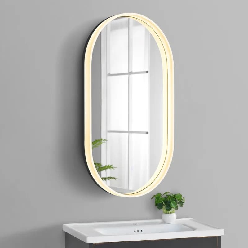 Acrylic frame smart bathroom mirror LED with lamp defogging bathroom washstand mirror