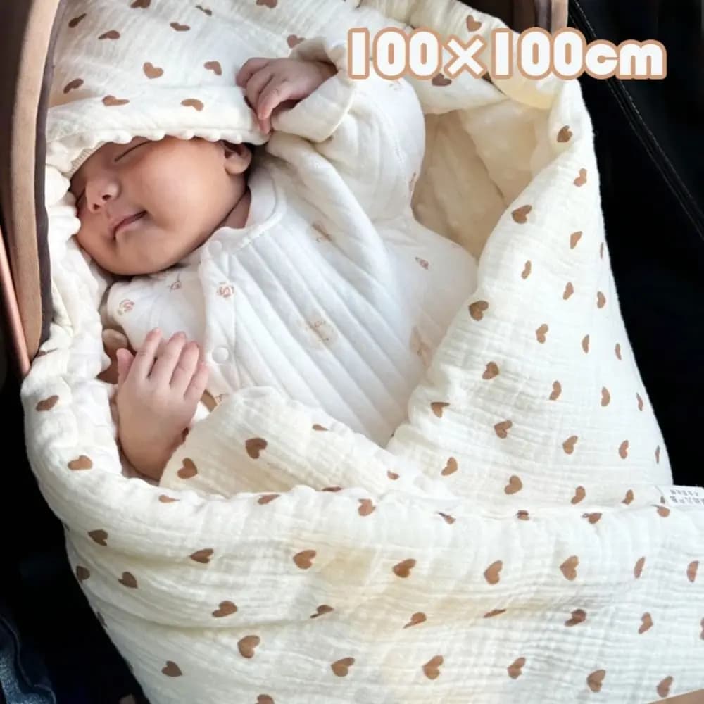 Coperta per Neonati in Cotone Traspirante e Morbida con Stampa Orso, Tappeto Spesso per Passeggino e Nanna