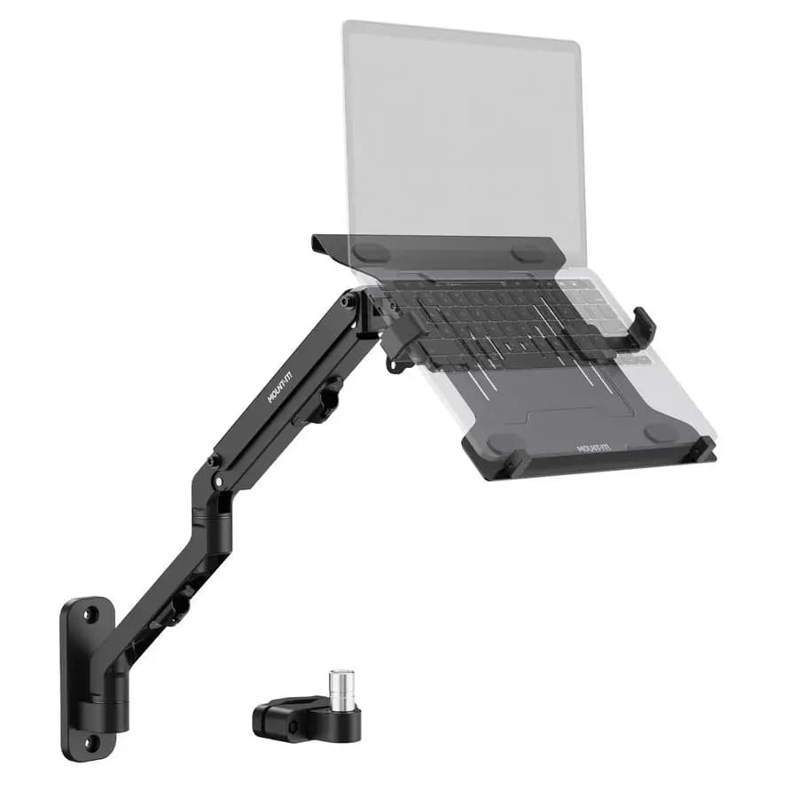 Laptop Ergonomic Support from Wall or Pole, Complete Movement Adjustments, Versatile Design, Easy Installation
