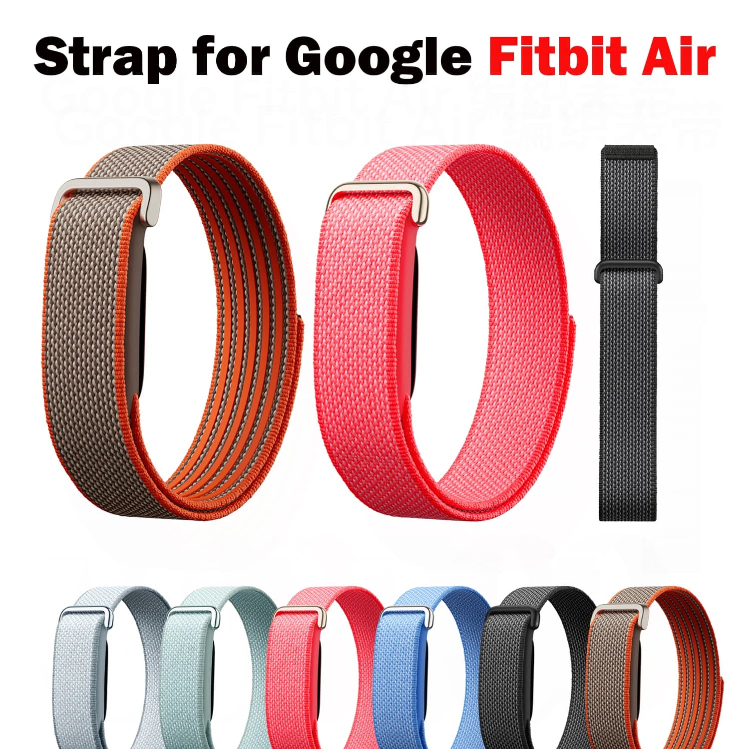 Nylon Sport Braided Watch Strap for Google Fitbit Air Velcro Bracelet Breathable Band Wristband Google Fitbit Air Accessories