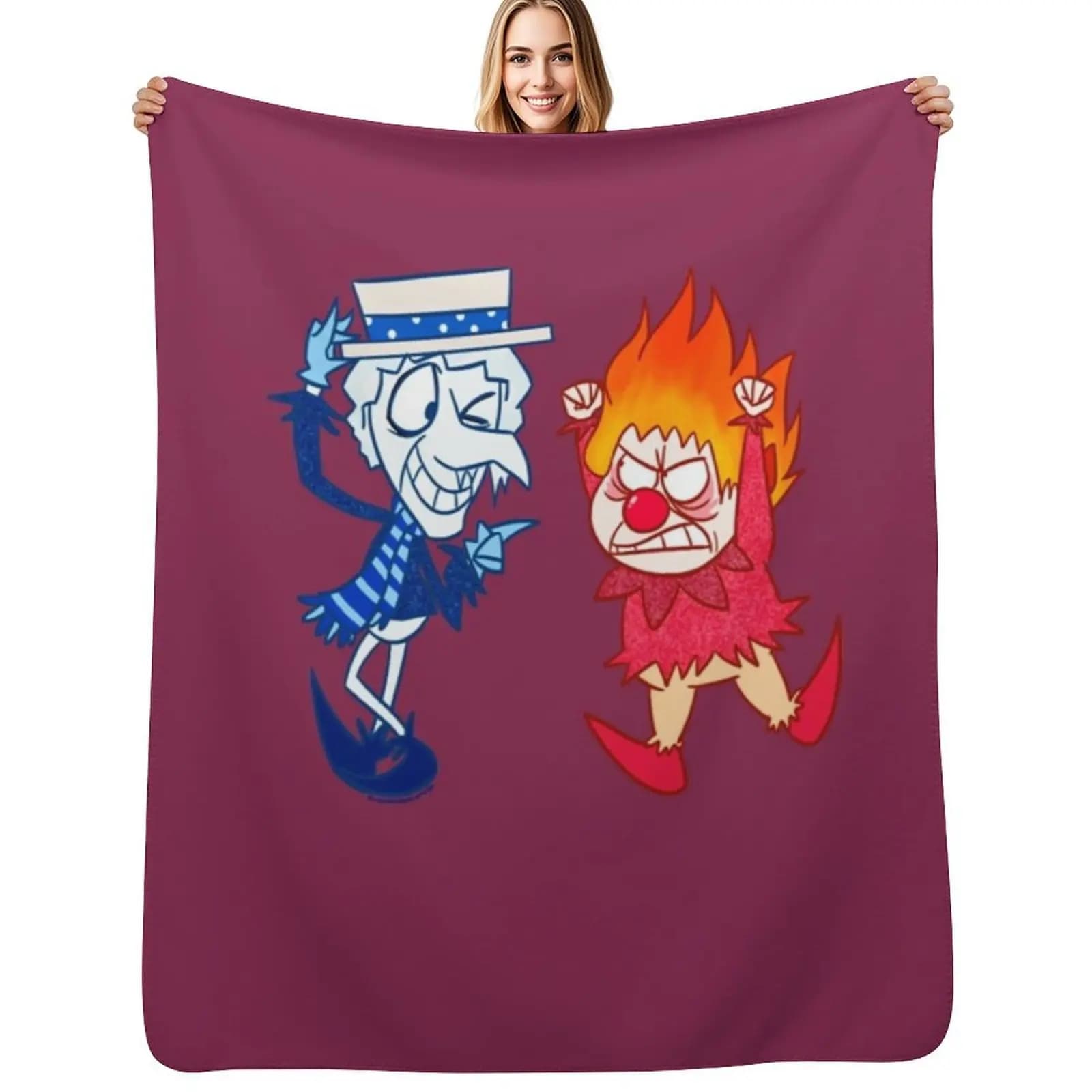Heat Miser heat snow miser Throw Blanket Loose Plush Custom Furry Large christmas decoration Blankets