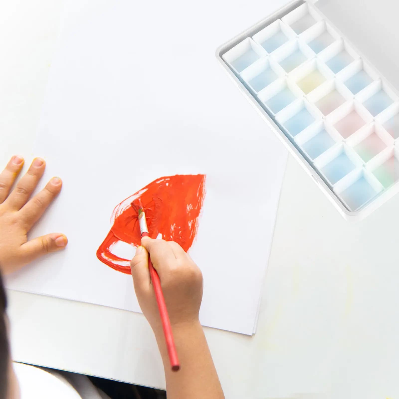 Set di 1 Scatola per Colori ad Acquerello, Contenitore Leggero in Ferro, Vaschette Vuote in Plastica Rettangolari, Tavolozza Portatile per Artisti, per Acrilico e Acquerello