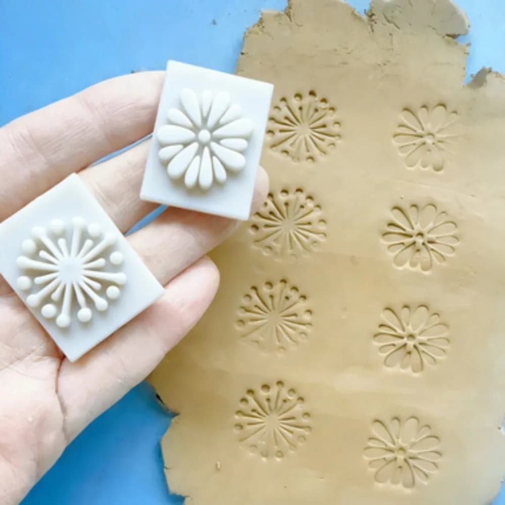 2 Pezzi Stampi in Argilla Boho con Motivo a Fiore di Dente di Leone, Stampi per Texture per Argilla Polimerica, Ceramica, Decorazioni e Artigianato
