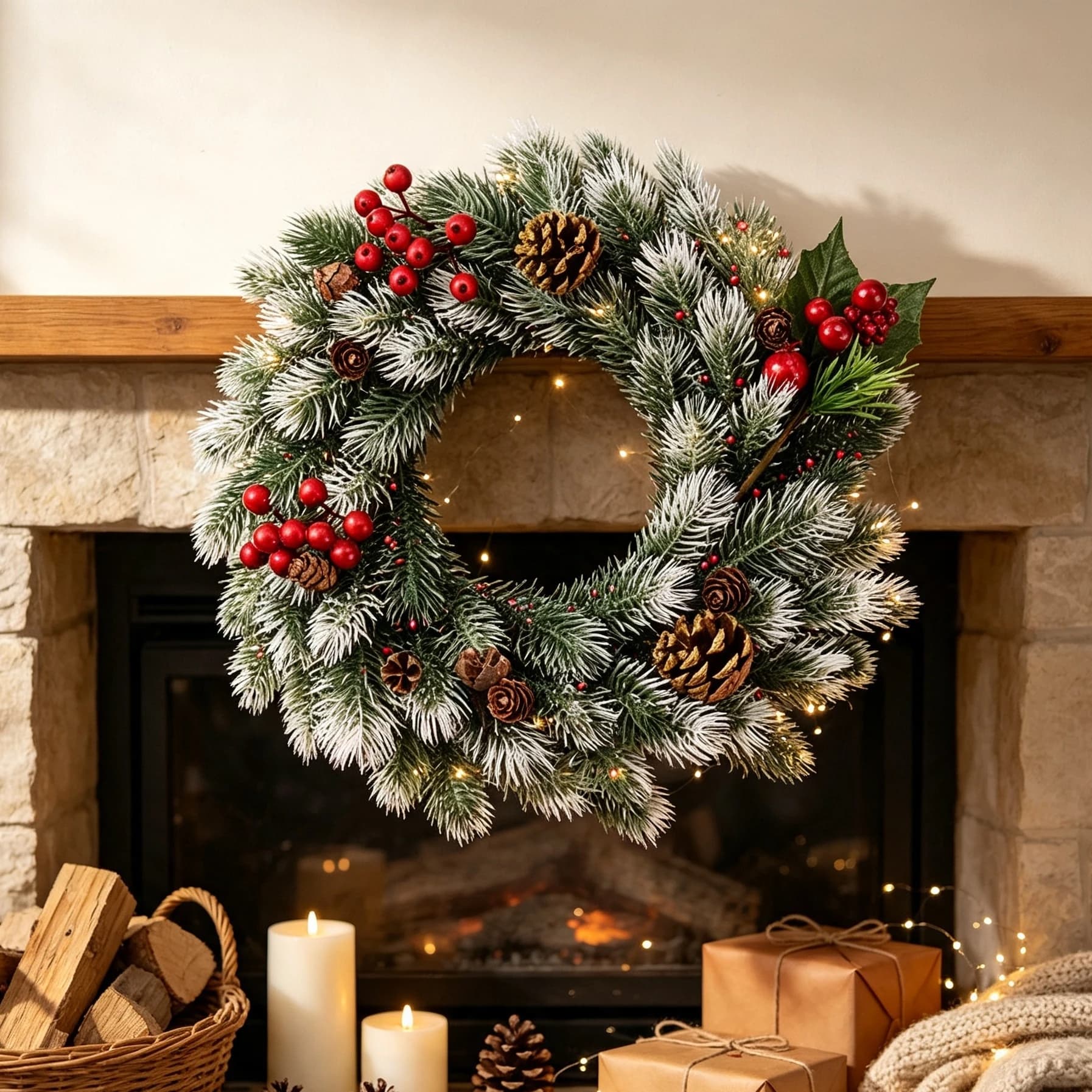 40/80Pcs Artificial Plants Plastic Pine Needles Snowflake Christmas Tree Decora Home Room Table Diy Gift Candy Box Craft Garland