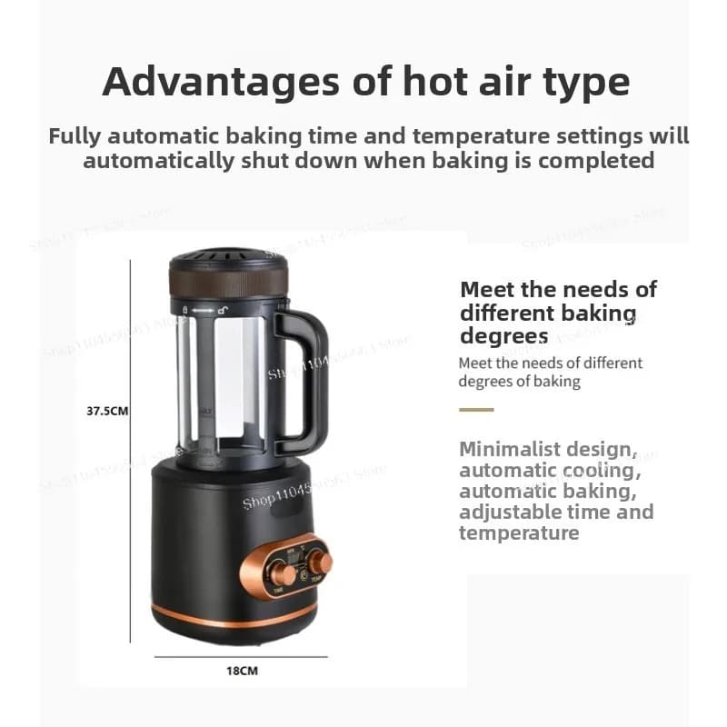 Piccola torrefazione digitale con raffreddamento automatico – Macchina per cuocere i chicchi con controllo della temperatura/pressione dell'aria calda per uso domestico e commerciale