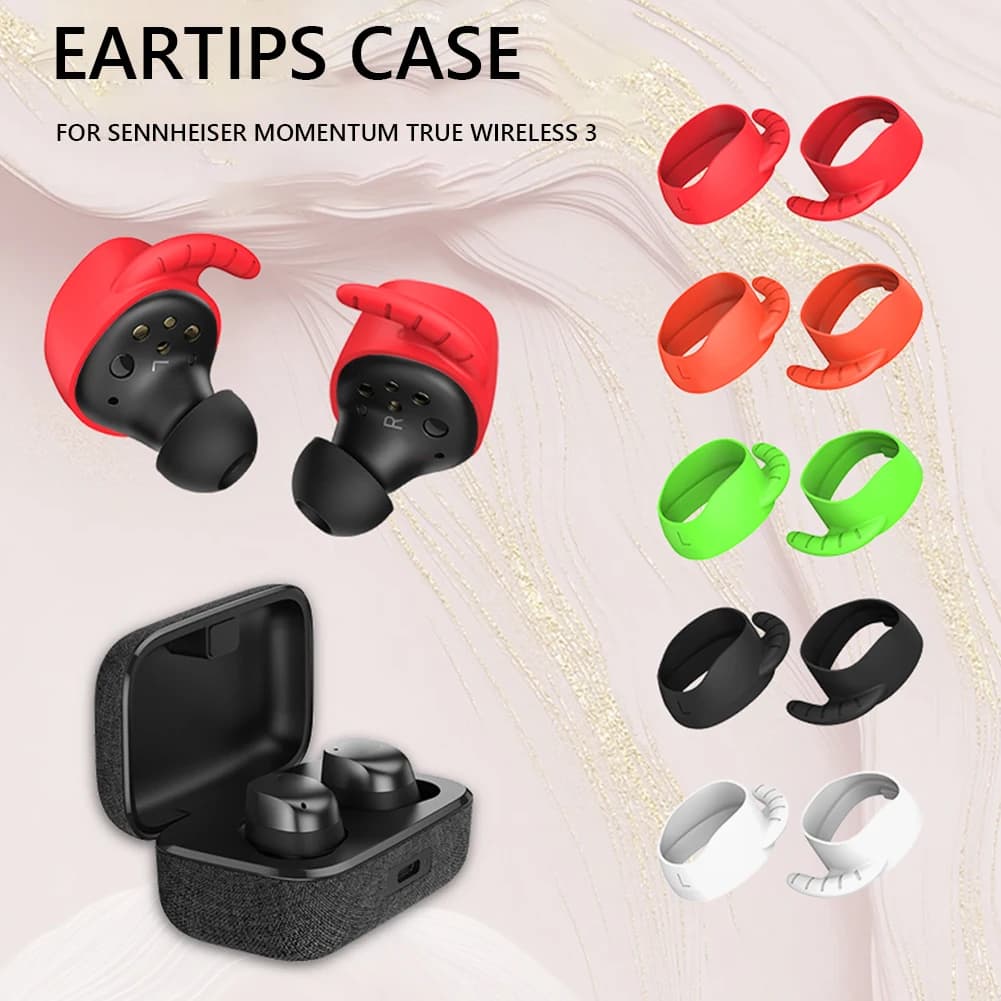 5 Pairs Earbuds Case Protective Silicone Eartip Cover Replacement Anti Slip Comfortable for Sennheiser Momentum True Wireless 3