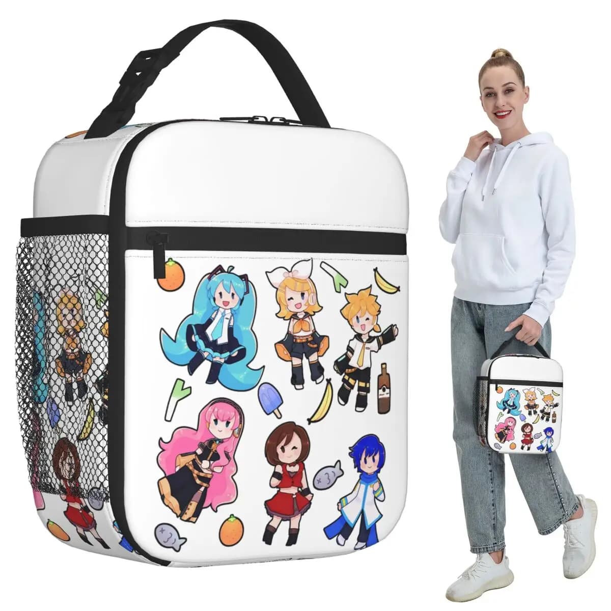 Vocaloid Chibi Chaos! Borsa termica per il pranzo Miku per donna, borsa termica per ufficio, contenitore portatile per alimenti