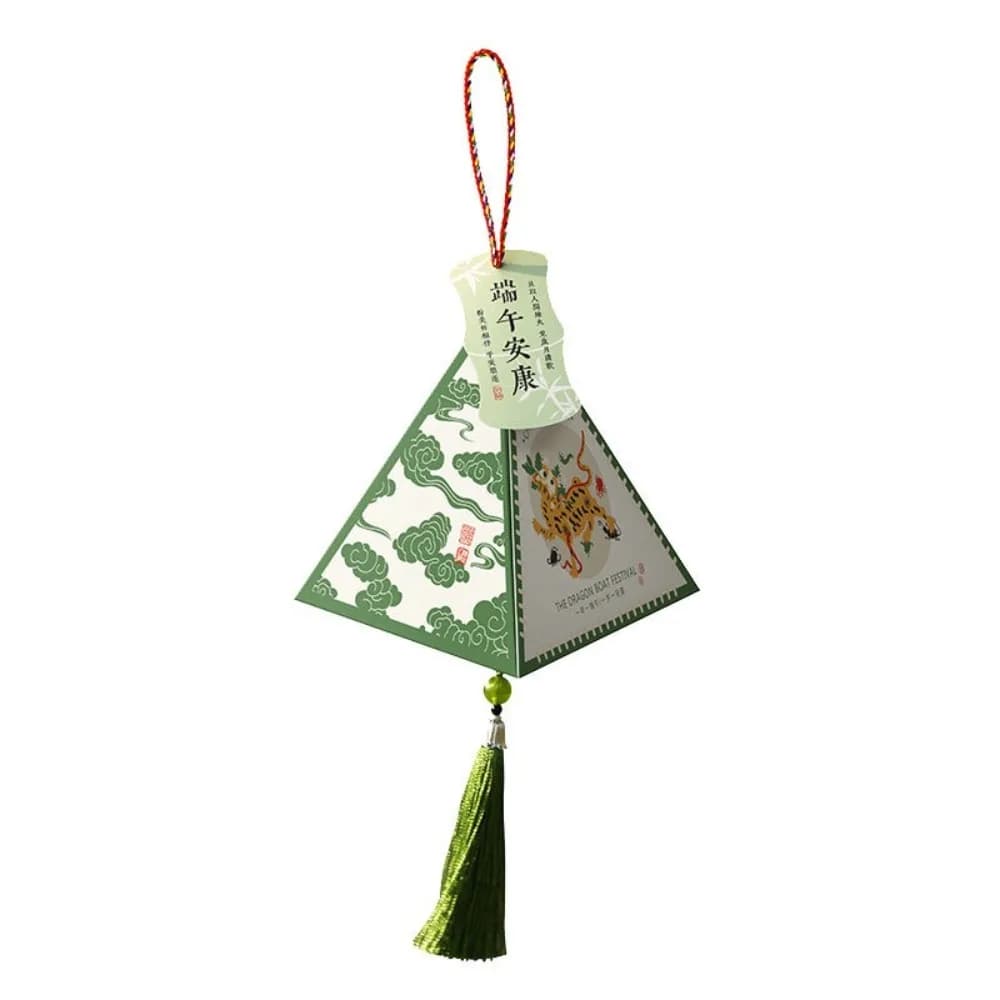 10 Pezzi Scatola Regalo Tradizionale per il Festival delle Barche Drago, Contenitore Singolo per Zongzi da Appendere, Scatola Vuota Ispessita per Alimenti