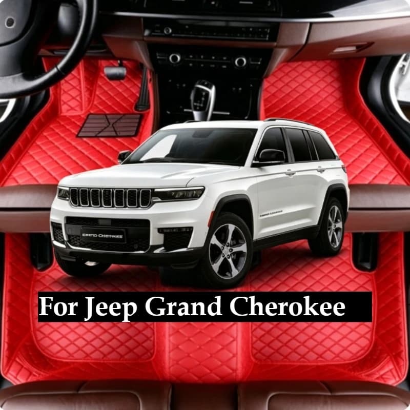 Tappetini Auto Personalizzati OMANE per Jeep Grand Cherokee WJ WG WK WK2 WL/4xe 5 Posti, Accessori Auto per Tutte le Stagioni, Tappeti in Pelle