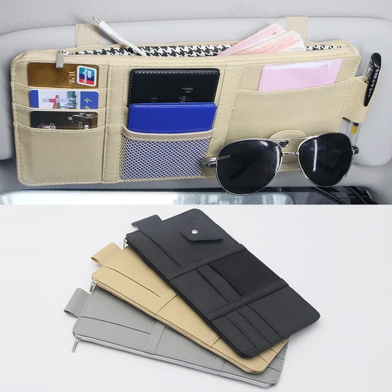 Organizer per visiera parasole per Auto gestione della conservazione dei biglietti da visita multitasche supporto per occhiali da sole accessori per visiera interni Auto