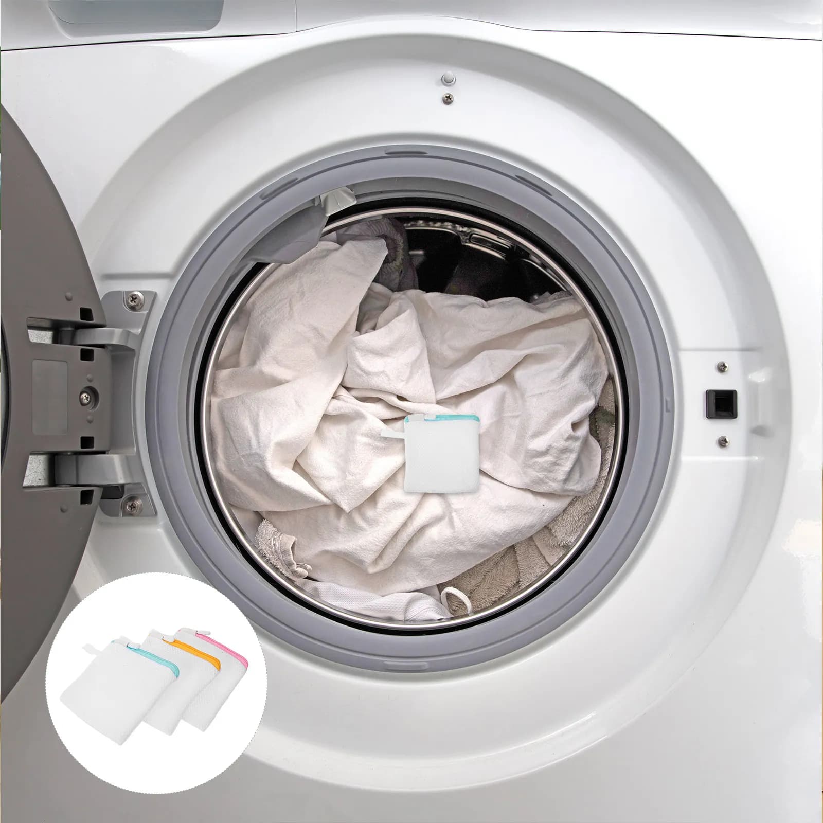 6Pcs Travel Laundry Mesh Bags Small Zippered for Washing Machine Delicate Clothes Socks Bras Underwear Quick Dry