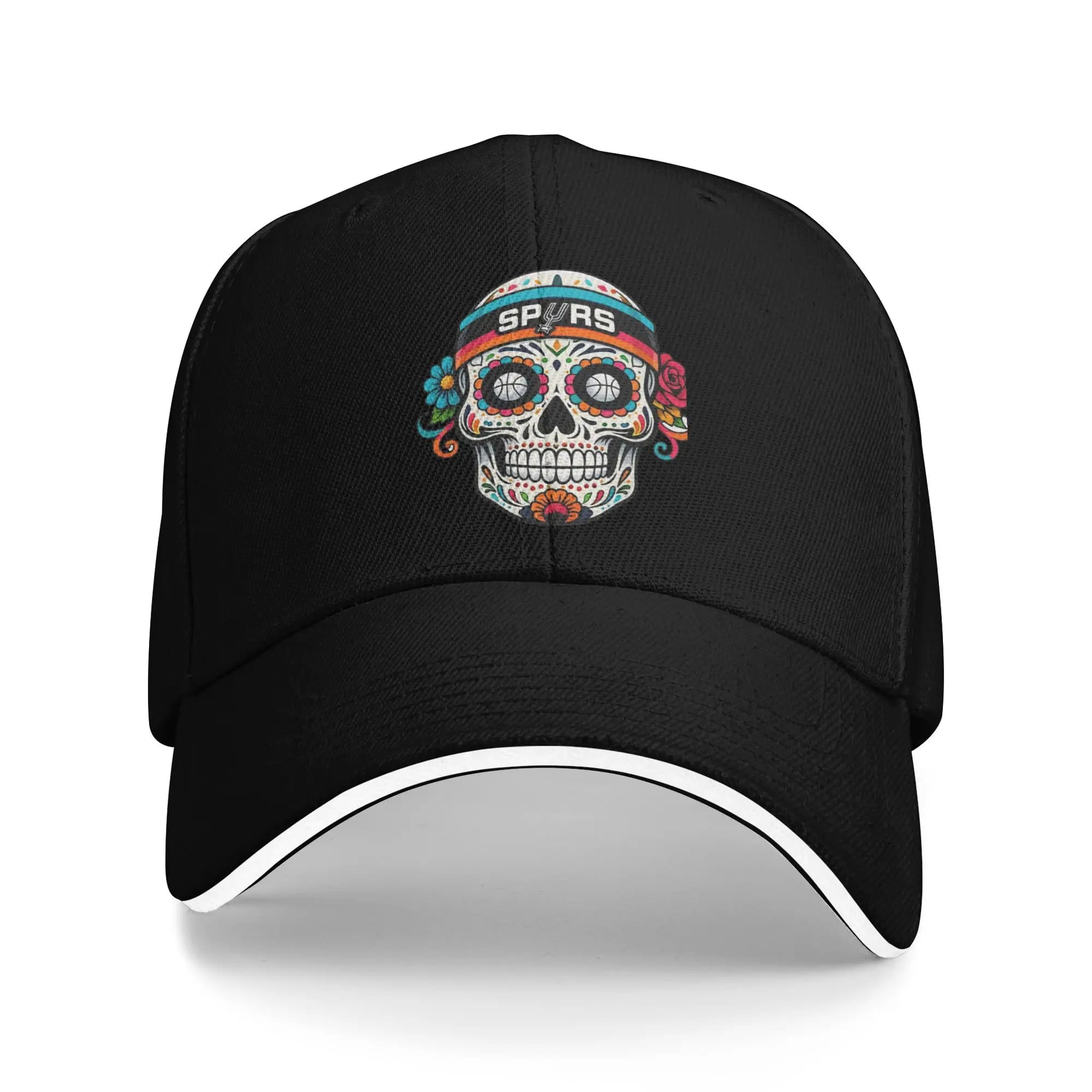 Cappellino da Baseball Unisex con Stampa Calavera Art e Pallone da Basket Colorato, Nuovo Cappello da Esterno alla Moda, Cappello Parasole Regolabile Primaverile