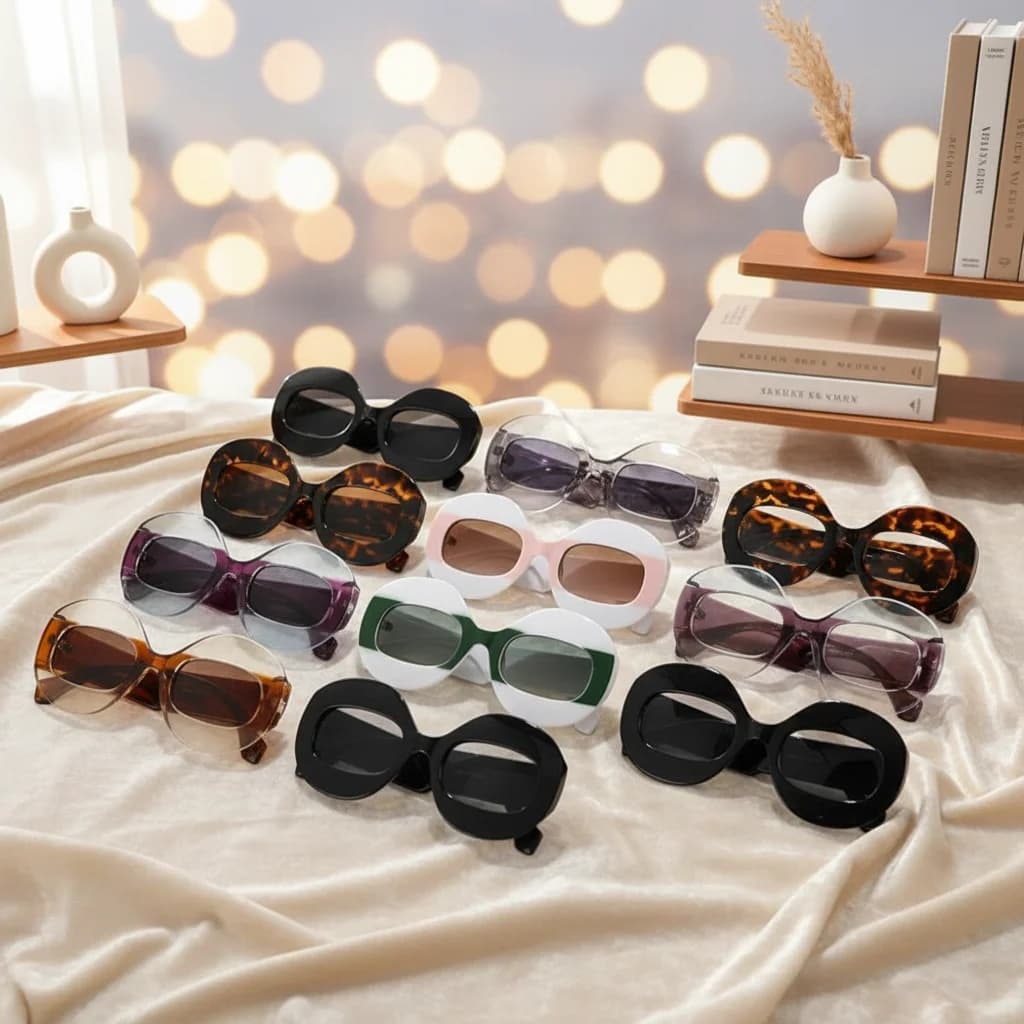 New PC Sunglasses Goggles Gradient Lenses UV400 Big Frames Shades Block Glare Clear View UV Protection Sun Glasses Daily Wear