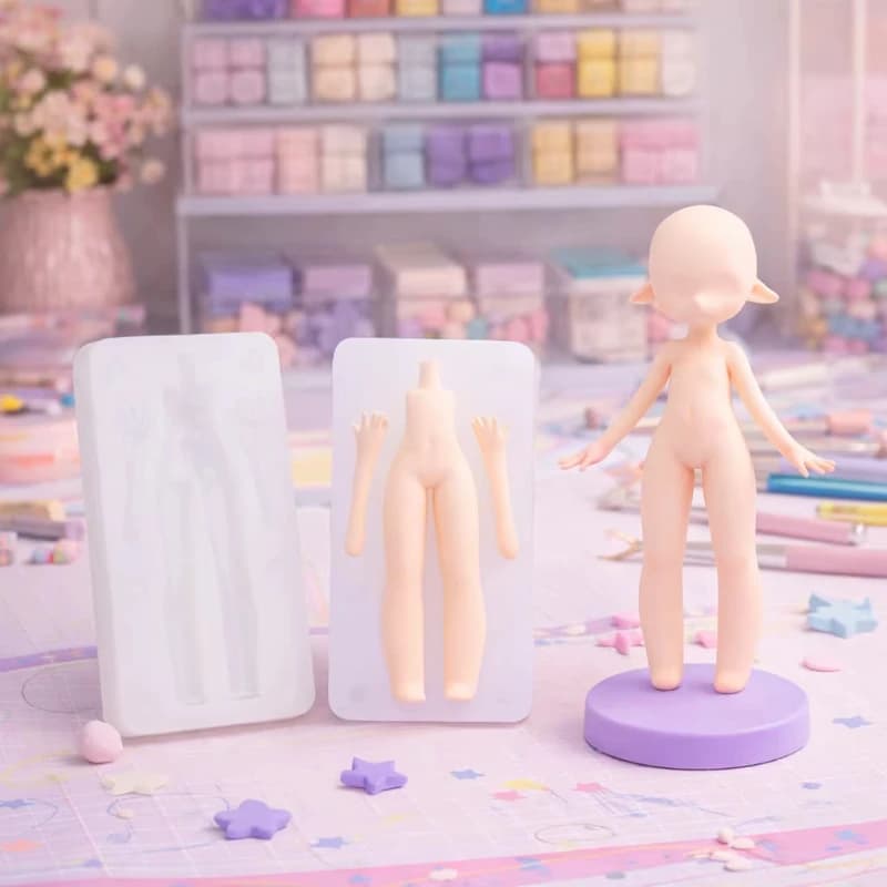 Dolls Facial/Body Silicone Gel Molds Handmade DIY Ultra-light Clay Resin Clay Create Cartoon Characters Miniature Statue Molds